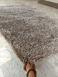 Shaggy Wool Silk Blend Rug 5x8 Ft: Modern Vintage Style Carpet for Living Room