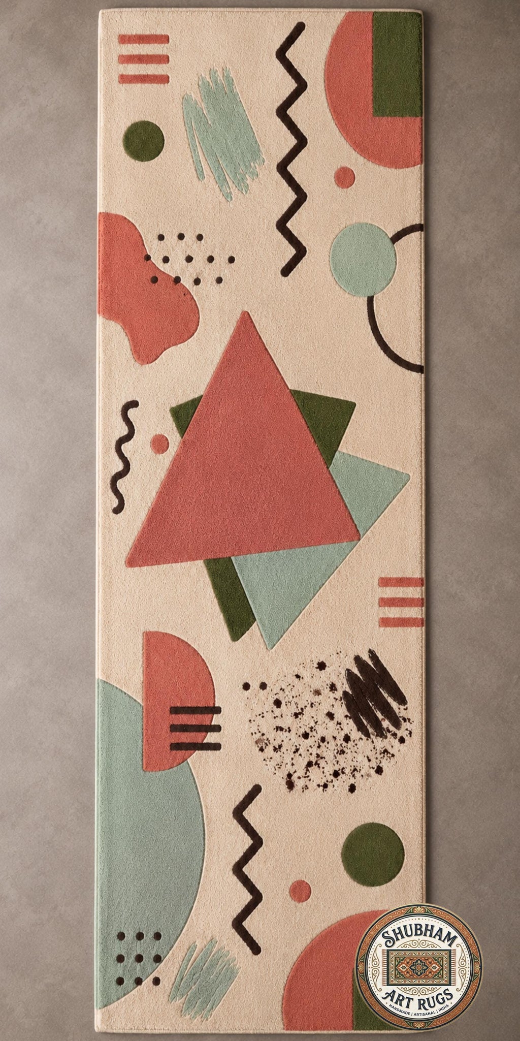 Hand Tufted Wool Rug, Modern Abstract Geometric Carpet, Organic Contemporary Design