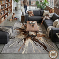 Hand Tufted Wool Abstract Splash Rug – Modern Living Room Carpet