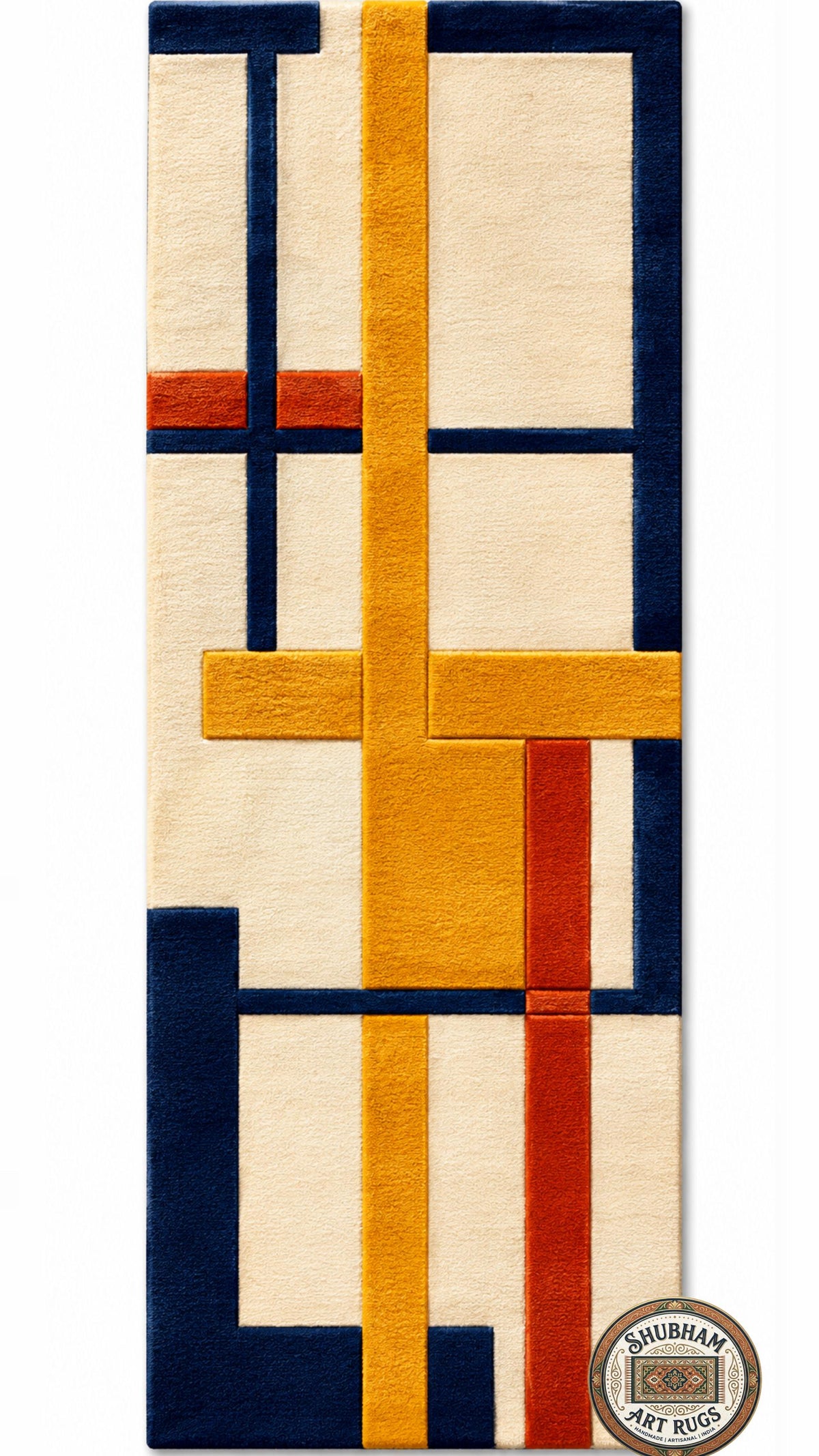 Hand Tufted Wool Rug, Abstract Geometric Scandinavian Carpet, Custom Size Area Rug