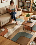 Hand Tufted Wool Rug, Mid Century Geometric Abstract Carpet, Eco Friendly Home Decor