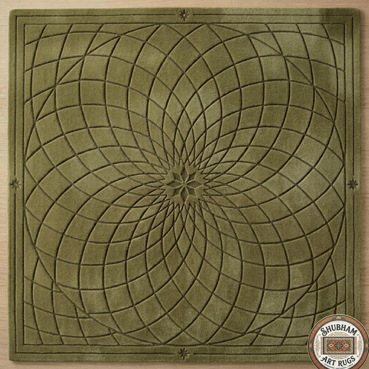 Hand Tufted Wool Rug, Modern Geometric Sculpted Carpet, Luxury Living Room Area Rug