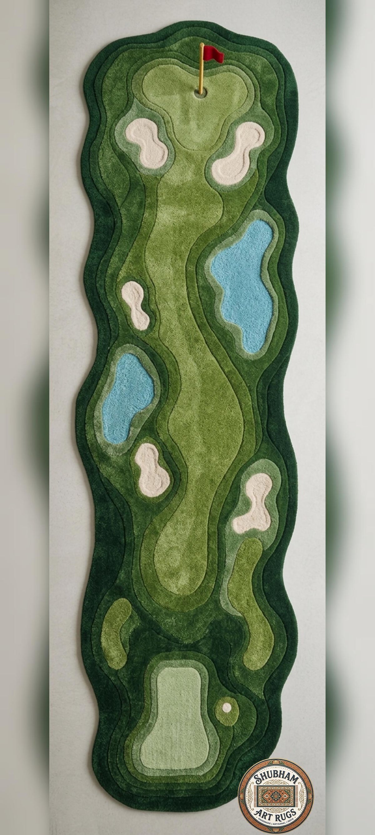 Hand Tufted Wool Rug, Organic Abstract Green Modern Area Carpet, Luxury Designer Home Decor
