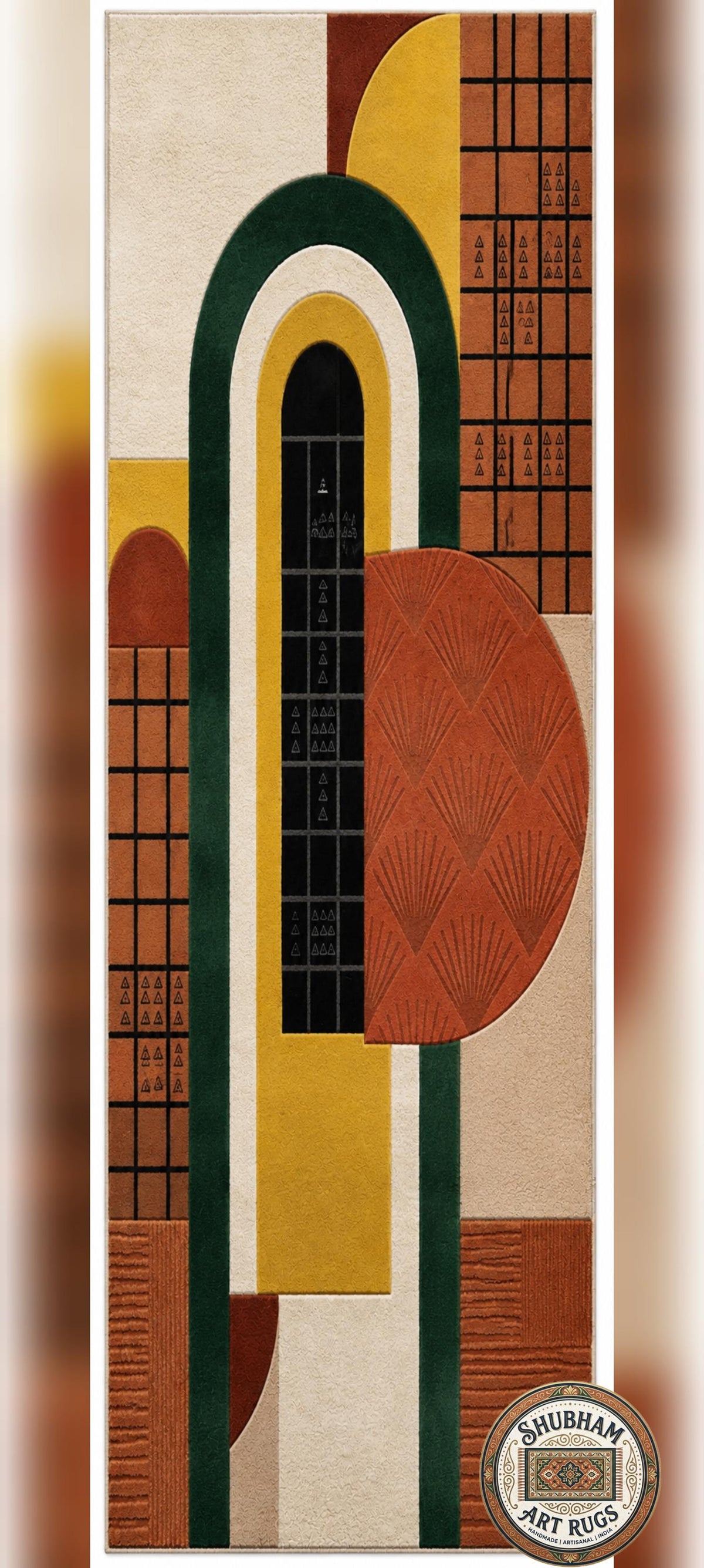 Hand Tufted Wool Rug, Modern Geometric Abstract Area Carpet, Living Room Home Decor