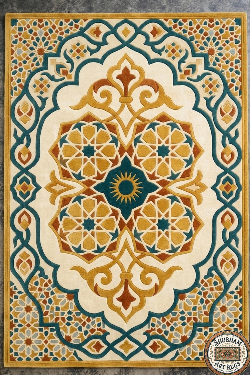 Hand Tufted Wool Rug, Moroccan Boho Geometric Carpet, Custom Indian Design