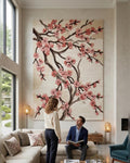 Hand Tufted Wool Rug, Cherry Blossom Floral, New Zealand wool, Japanese Style Carpet