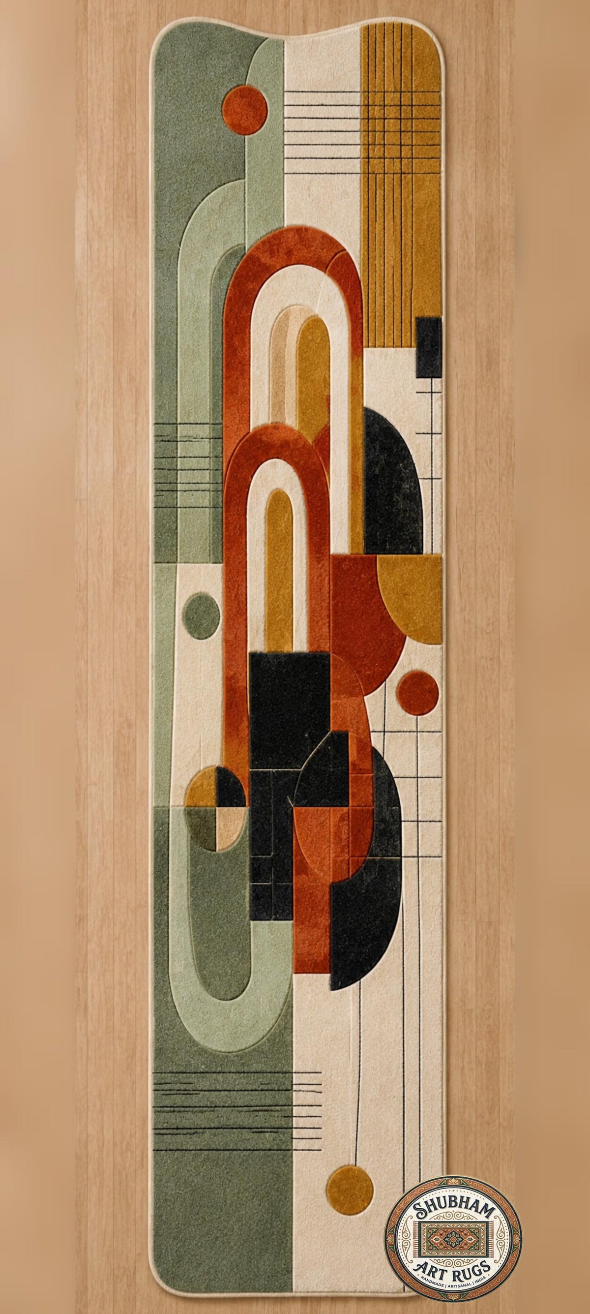 Hand Tufted Wool Rug, Organic Abstract Shape, New Zealand Blend, Scandinavian Style Carpet