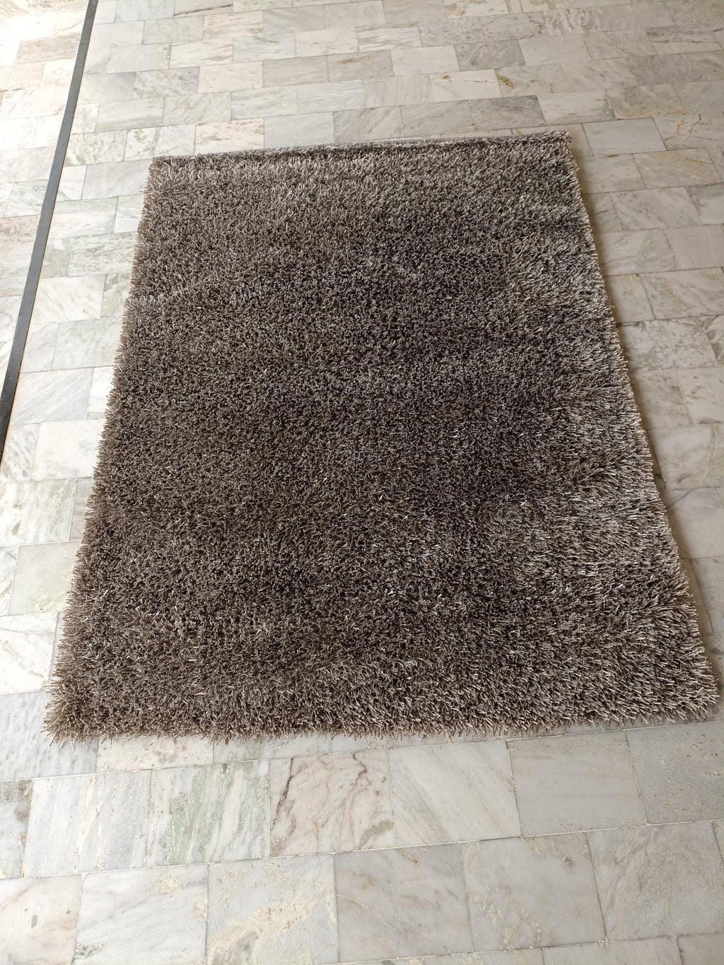Shaggy Wool Silk Blend Rug 5x8 Ft: Modern Vintage Style Carpet for Living Room