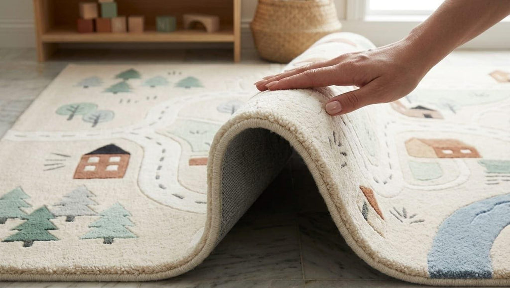 Hand Tufted Wool City Map Play Rug | Kids Nursery Road Boho Living Room AreaCarpet