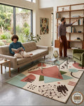 Hand Tufted Wool Rug, Modern Abstract Geometric Carpet, Organic Contemporary Design