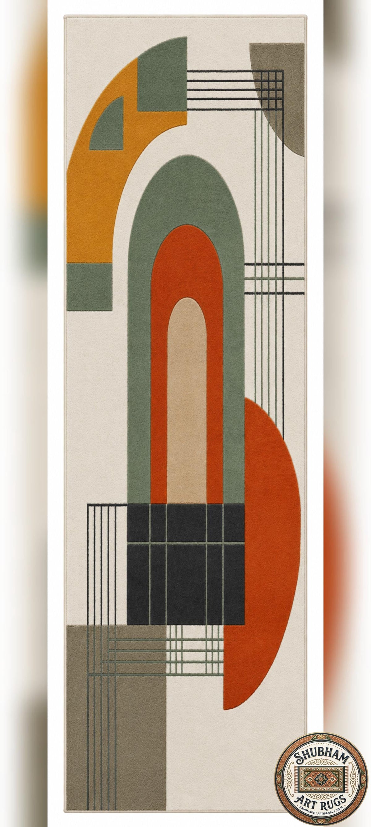 Hand Tufted Wool Rug, Modern Geometric Abstract Area Carpet, Organic Eco Friendly Home Decor