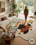 Hand Tufted Wool Rug, Organic Abstract Shape, New Zealand Blend, Scandinavian Style Carpet