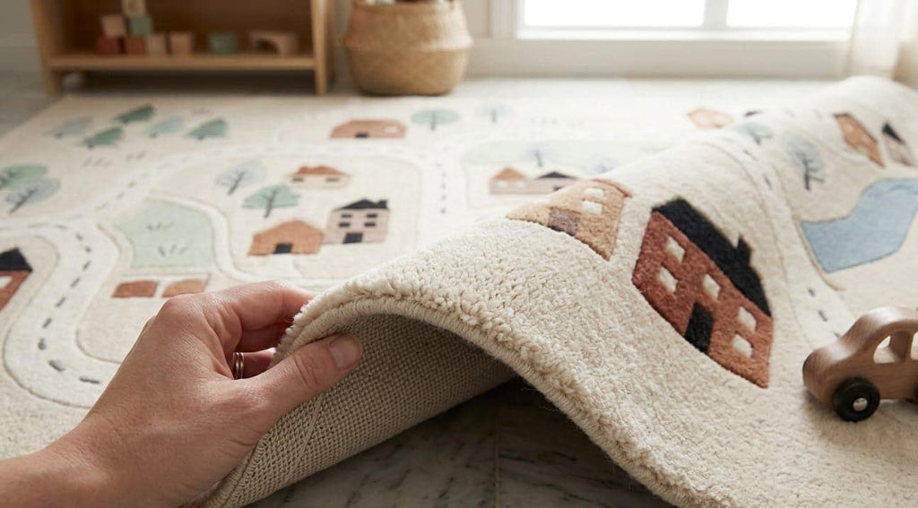 Hand Tufted Wool City Map Play Rug | Kids Nursery Road Boho Living Room AreaCarpet