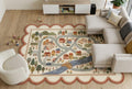Hand Tufted New Zealand Wool Rug Kids Road Map Playroom & Nursery Area Carpet