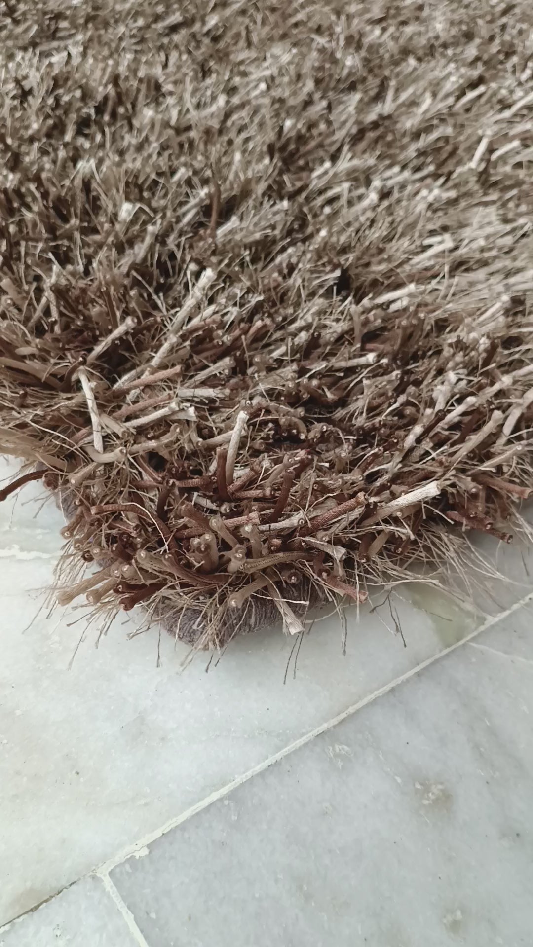 Brown Hand Tufted Wool Shag Rug, 6x9 ft 200x300 cm Plush Area Rug, Modern Living Room Carpet, Custom Size, Soft Thick Pile Rug Decor